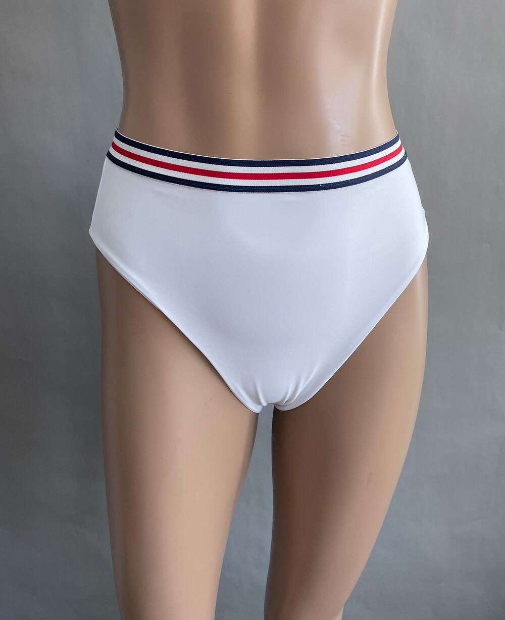 VDM The Label Swim Bottoms Women S Izzy High Waisted Bikini Red White Blue NWT